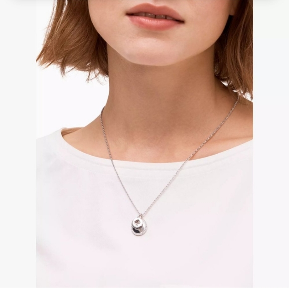 Kate Spade Pave Spade Pendant Necklace | Silver CZ | NWT - Picture 4 of 6